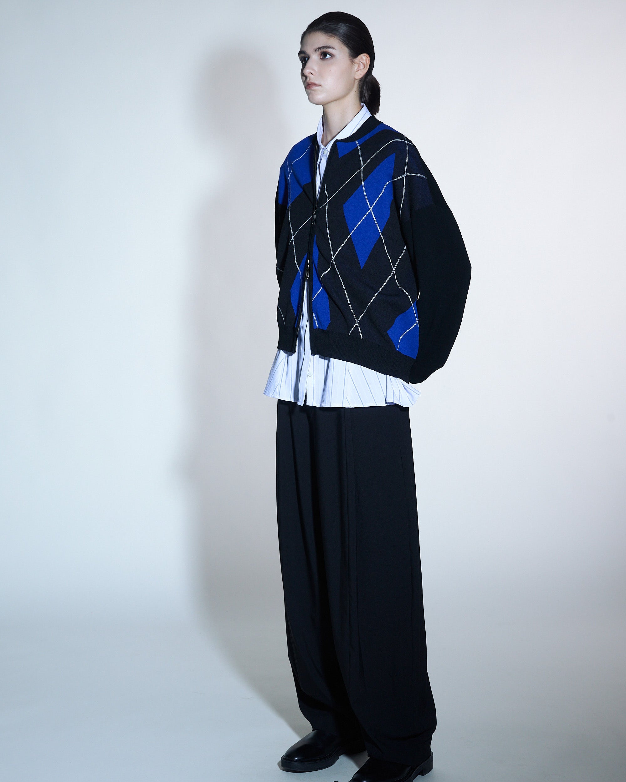 Argyle Check AI Print Cardigan