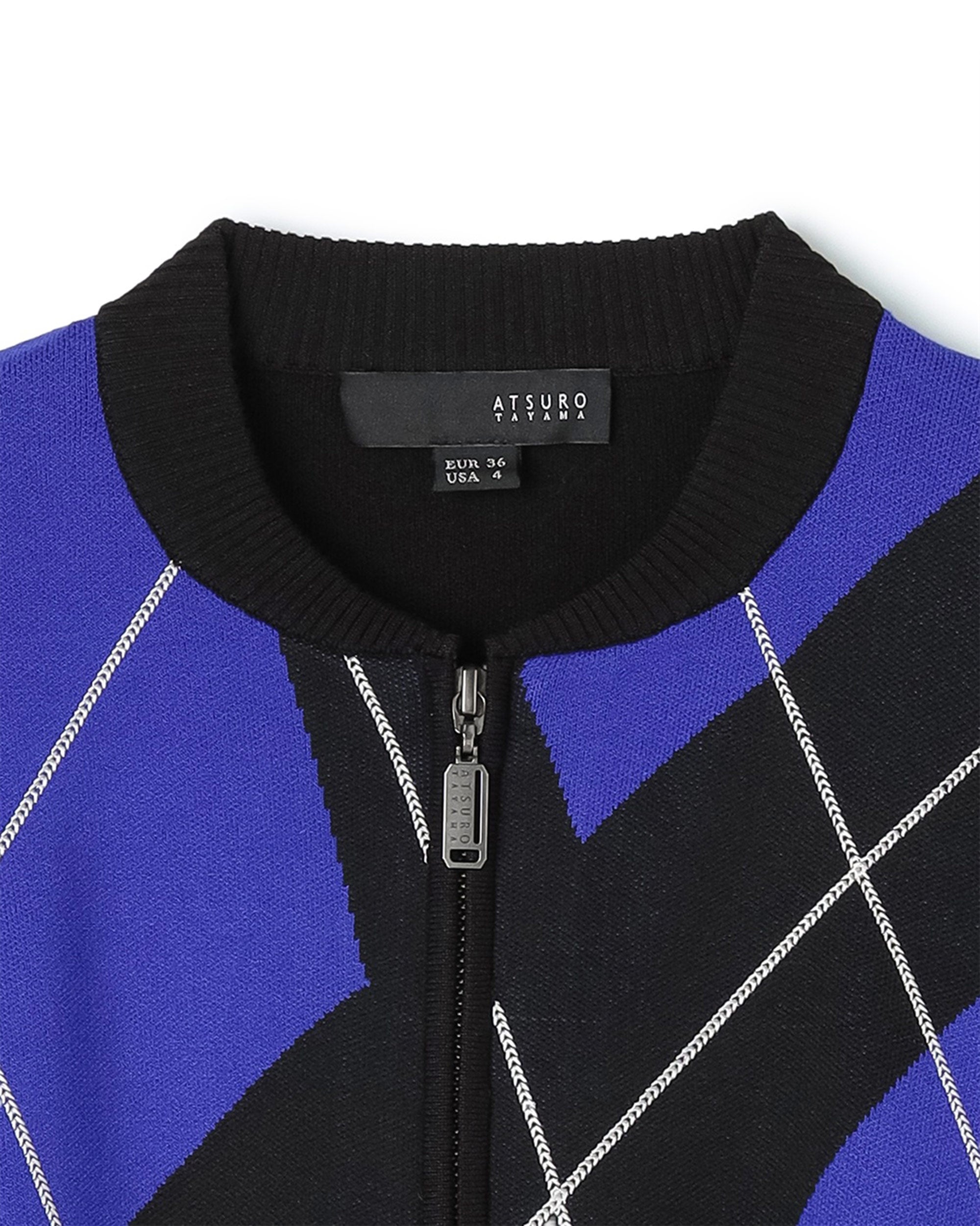 Argyle Check AI Print Cardigan