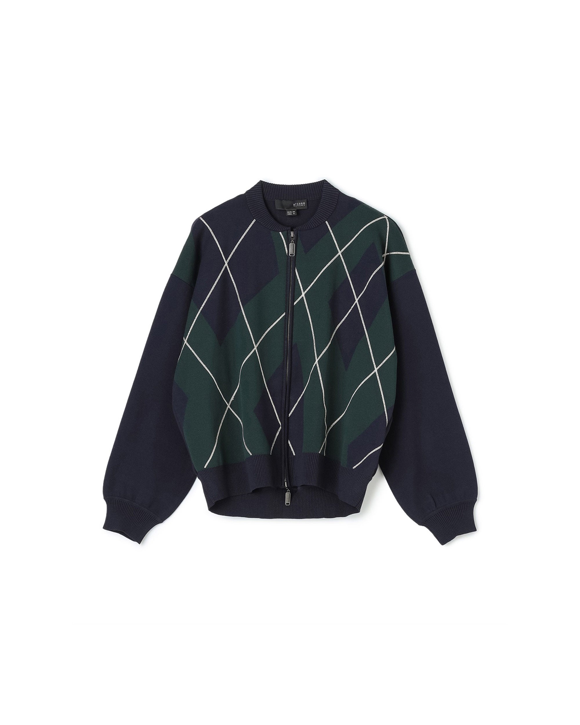 Argyle Check AI Print Cardigan