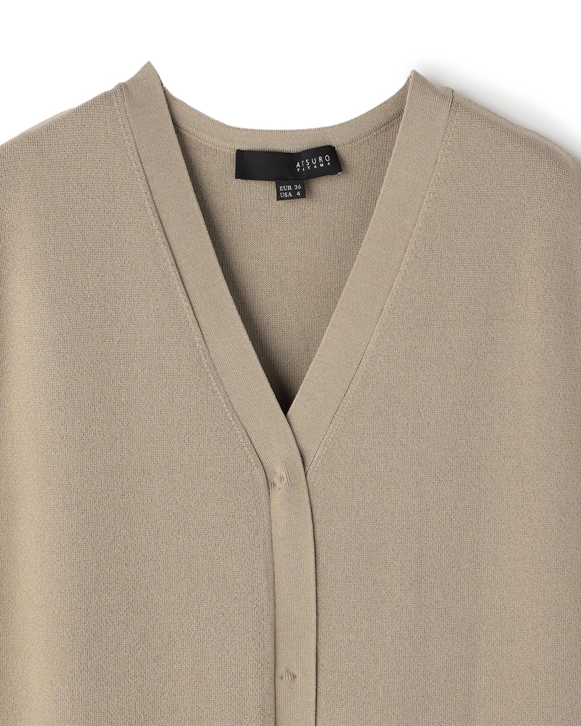 Pleated Back Long Knit Gilet