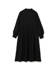 Folded Bubble Sleeve Long Dress