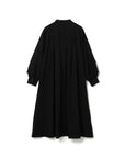 Folded Bubble Sleeve Long Dress