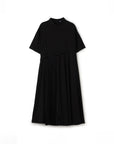 Impression Pleated Panel Black Dress