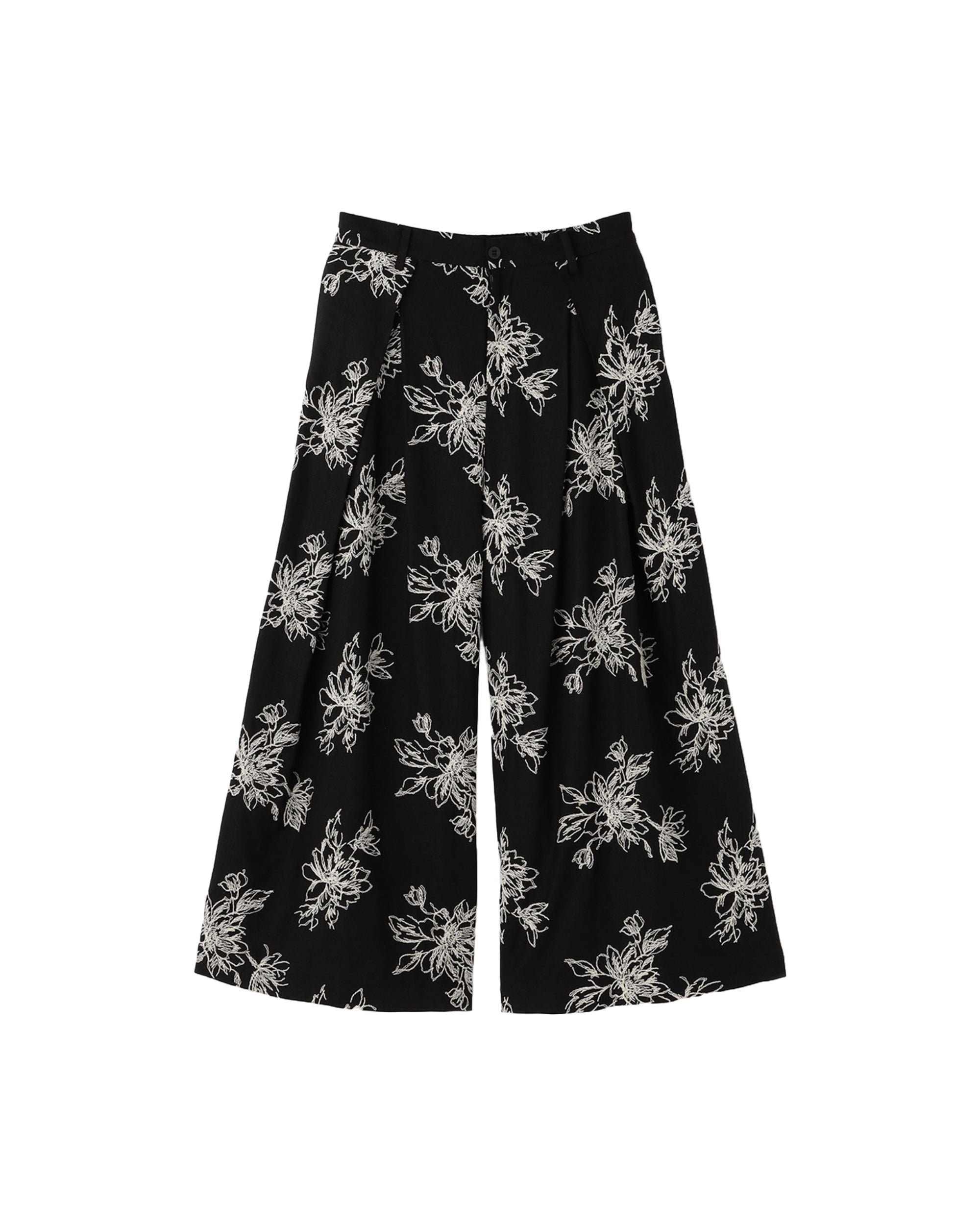 Floral Emb Linen Mix Culotte