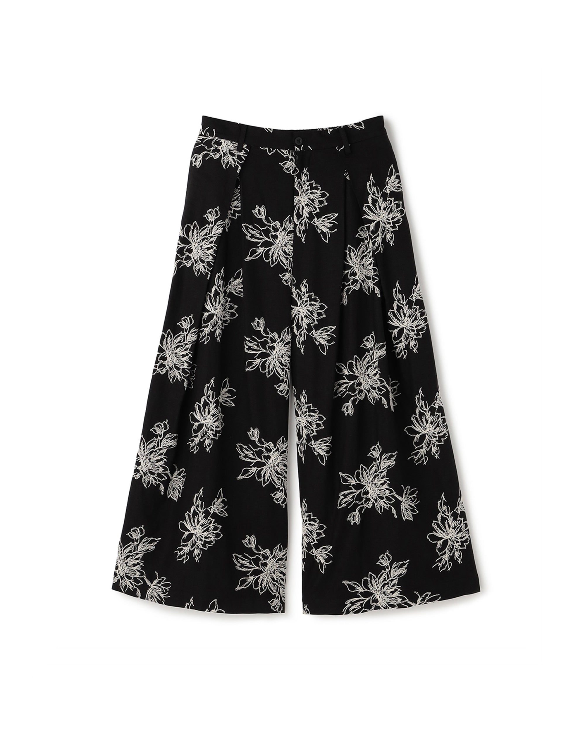 Floral Emb Linen Mix Culotte
