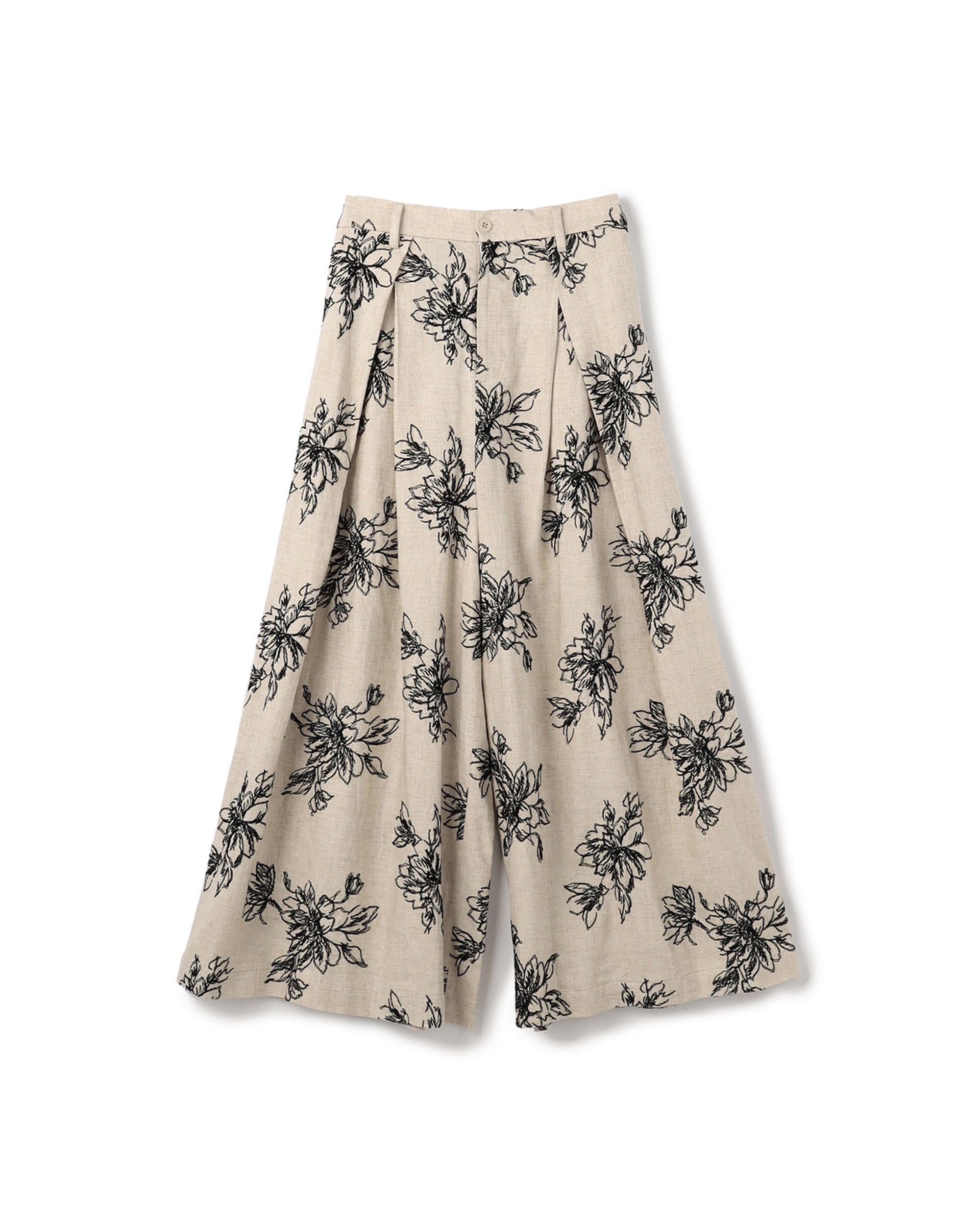 Floral Emb Linen Mix Culotte