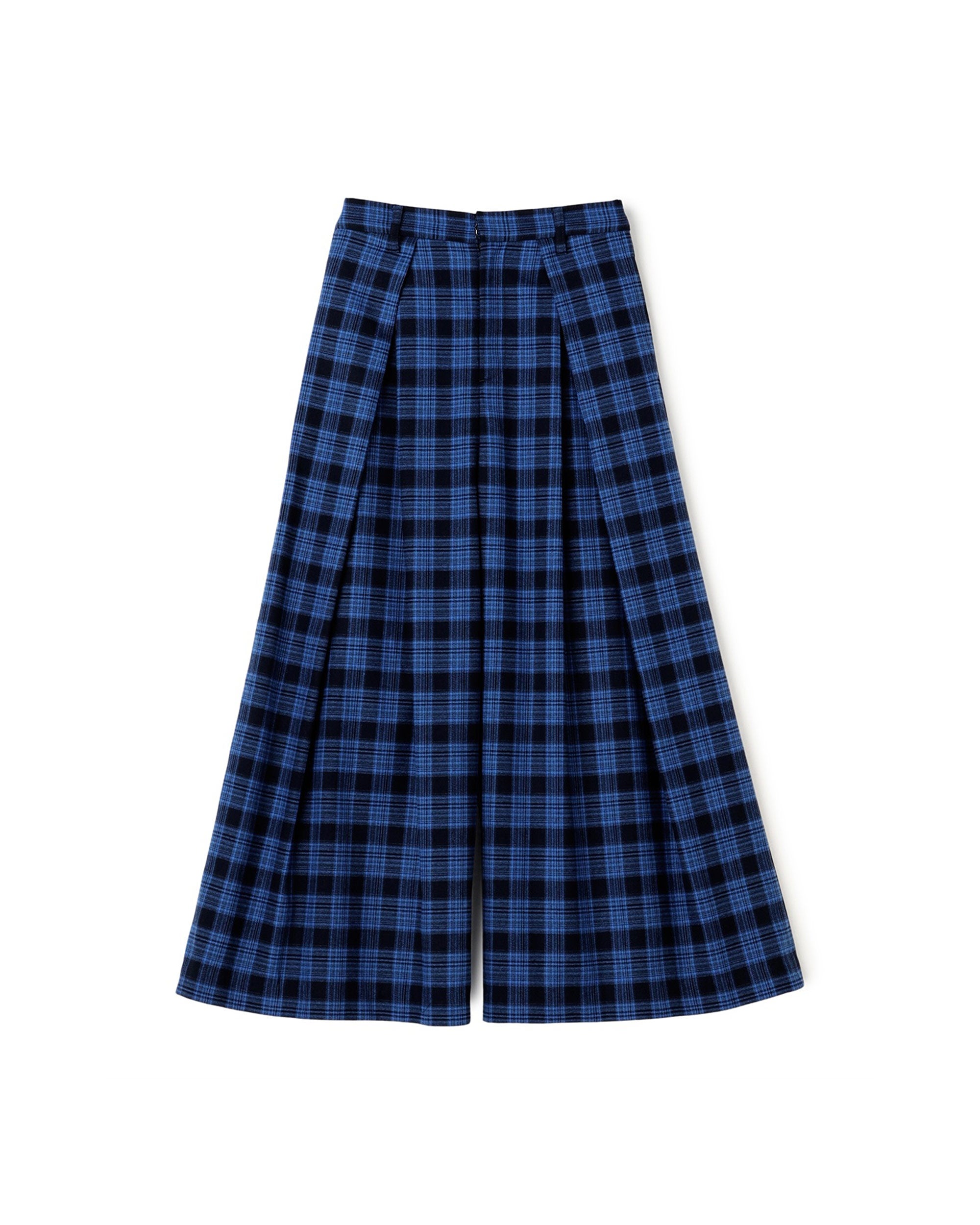 Glen Check Folded Side Wide Pants