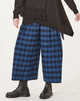 Glen Check Folded Side Wide Pants