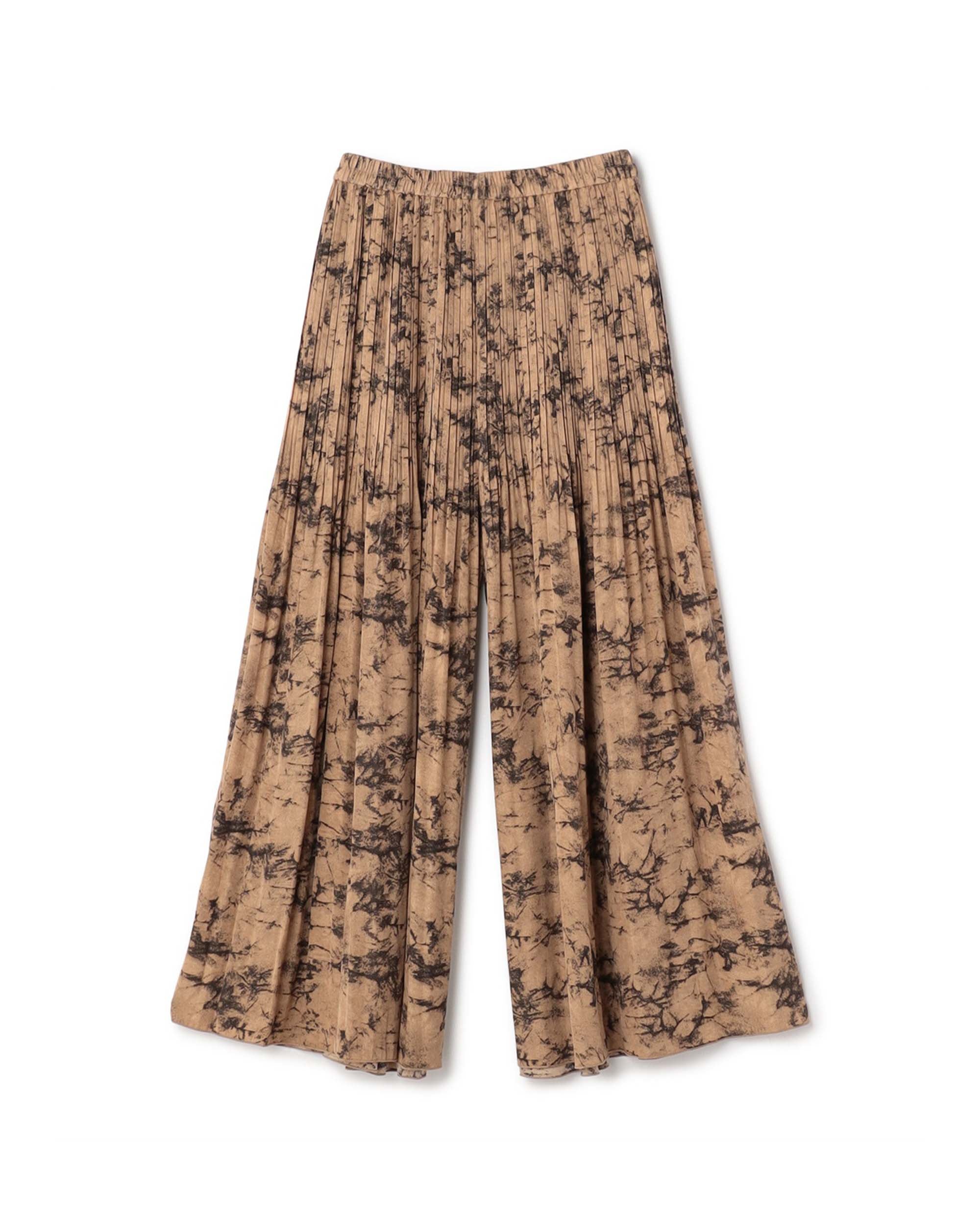 Abstract Print Crinkle Pleated Culotte