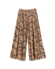 Abstract Print Crinkle Pleated Culotte