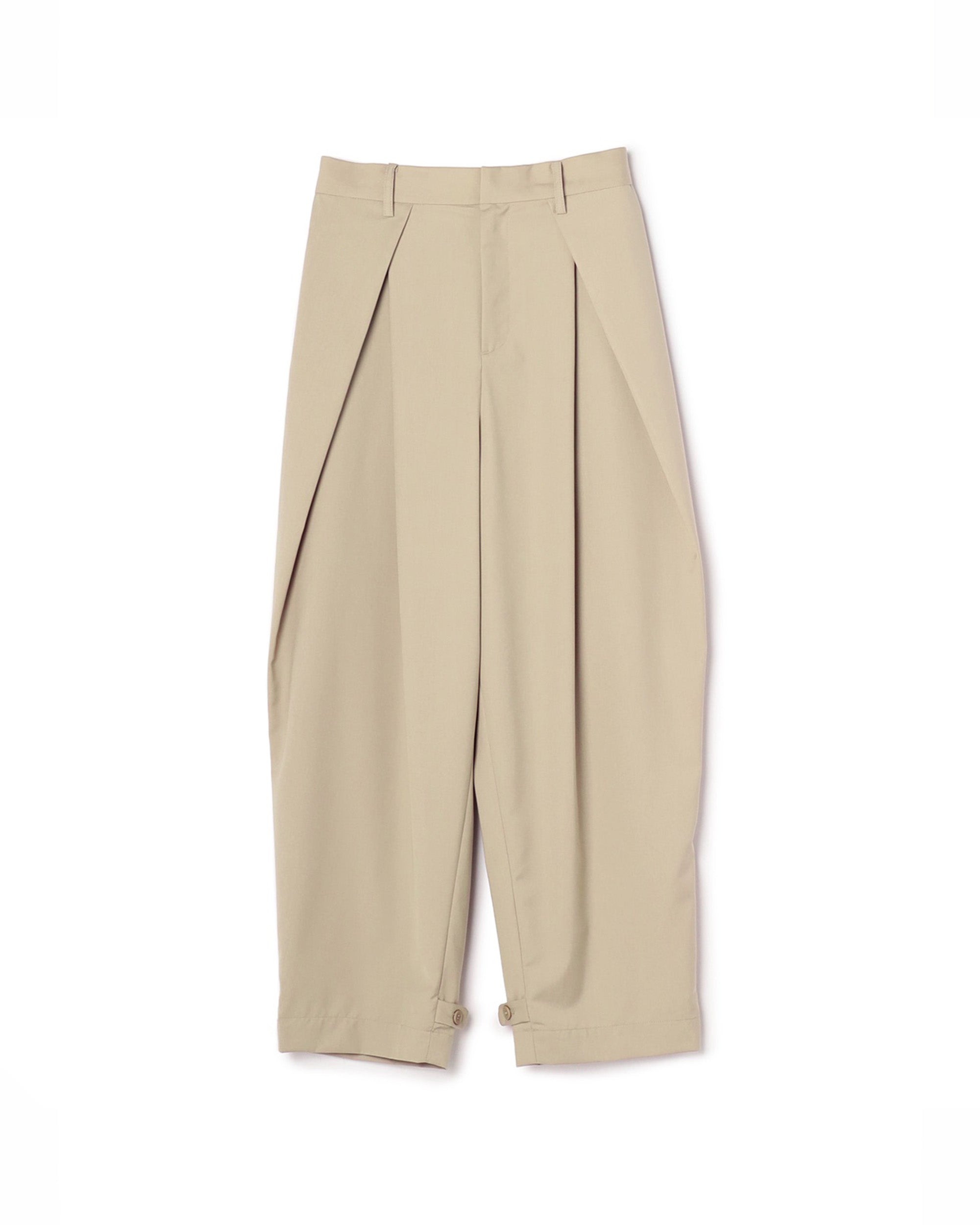 Poly Rayon Folded Waist Taper Pants