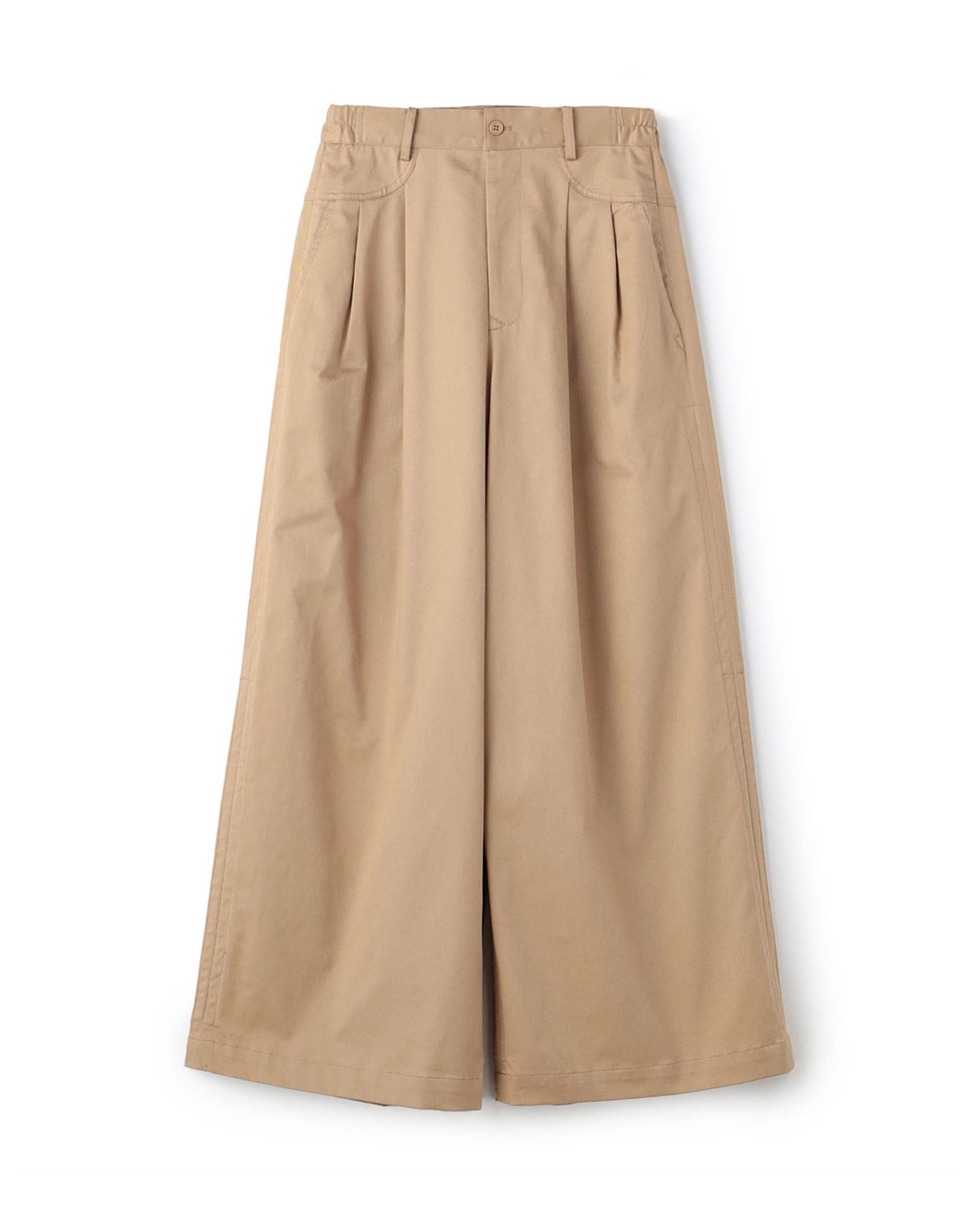 Drawstring Hem Full Length Wide Pants