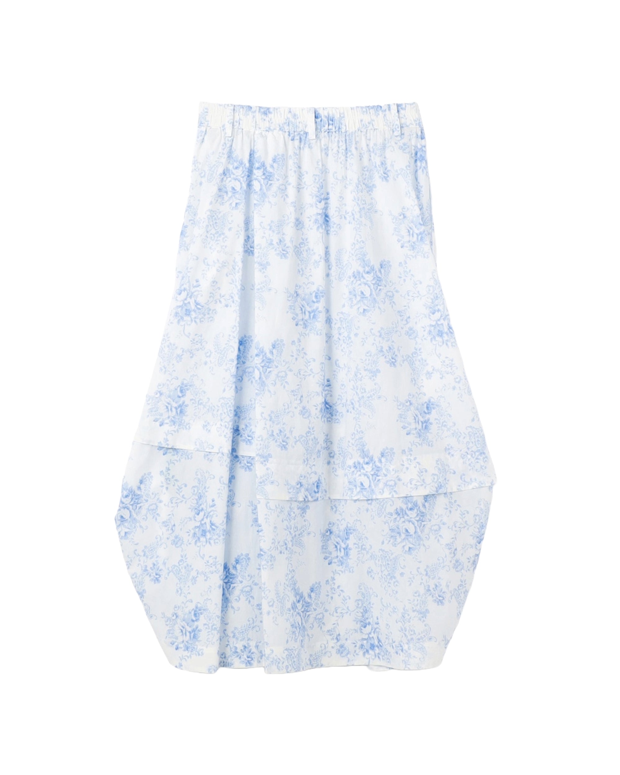 Vintage Floral Print Chain Deco 2Way Flare Skirt