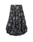 Vintage Floral Print Chain Deco 2Way Flare Skirt