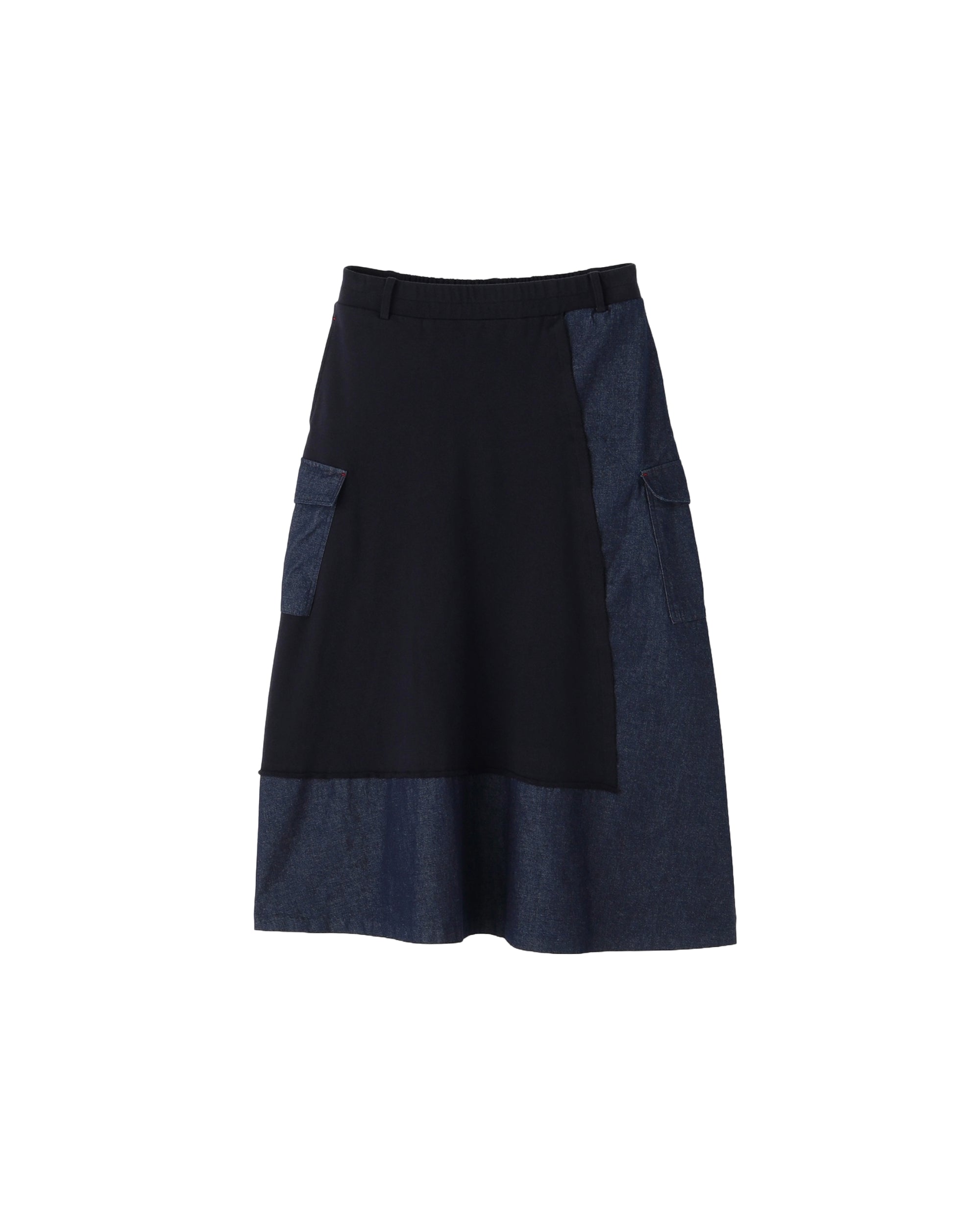 Denim Mix Cs Cargo Flare Skirt