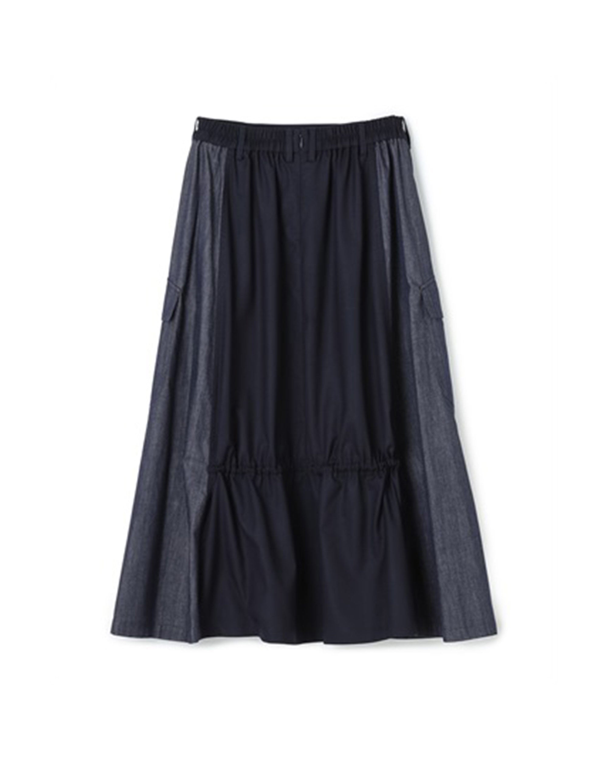 Édition de Paris Denim Mix Karabina Detail Flare Skirt