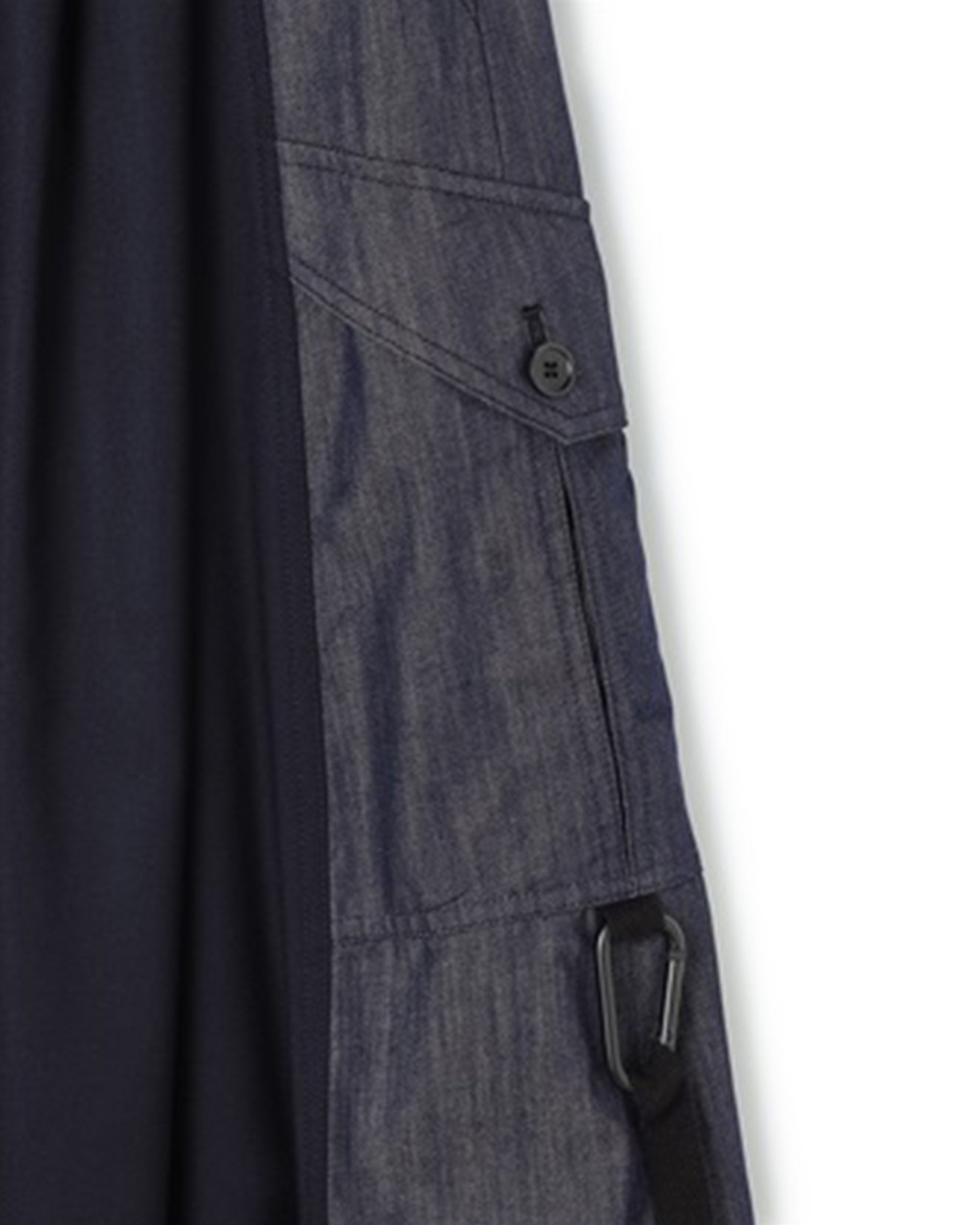 Édition de Paris Denim Mix Karabina Detail Flare Skirt