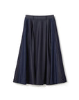 Denim Like Mix Flare Maxi Skirt