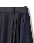 Denim Like Mix Flare Maxi Skirt