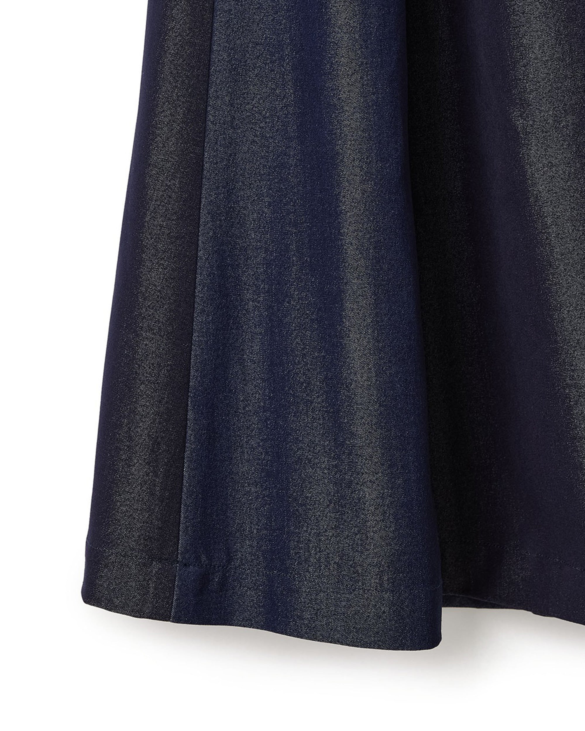 Denim Like Mix Flare Maxi Skirt