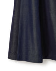 Denim Like Mix Flare Maxi Skirt