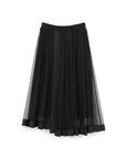 Flare Mesh Maxi Skirt