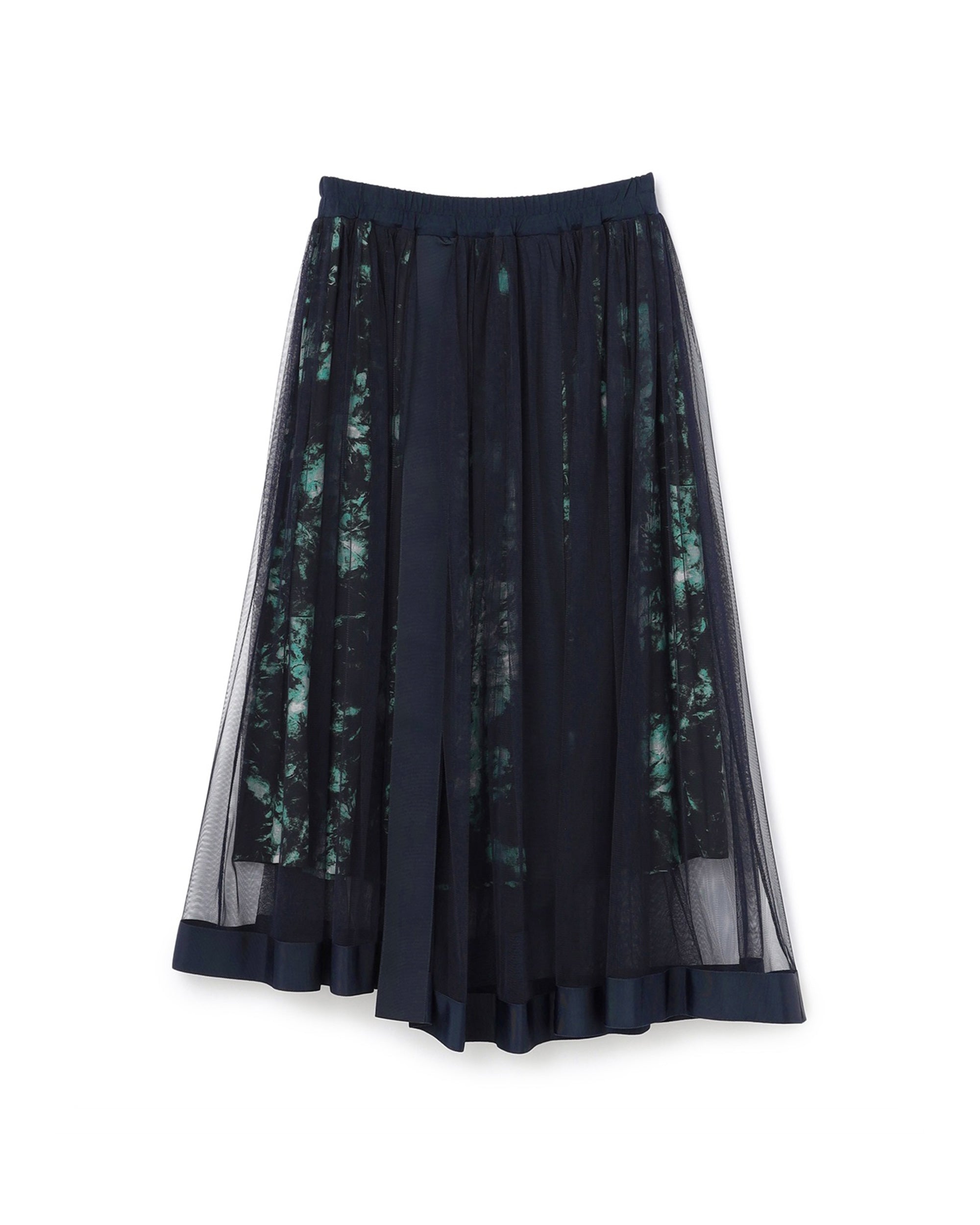 Flare Mesh Maxi Skirt