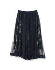 Flare Mesh Maxi Skirt