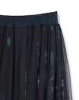 Flare Mesh Maxi Skirt