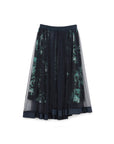 Flare Mesh Maxi Skirt