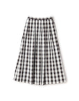 Seersuker Check Flare Maxi Skirt