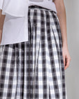 Seersuker Check Flare Maxi Skirt