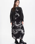 Abstract Print 2-way Folded Waist Skirt