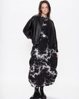 Abstract Print 2-way Folded Waist Skirt