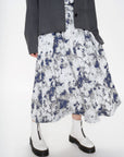 Abstract Print 2-way Folded Waist Skirt