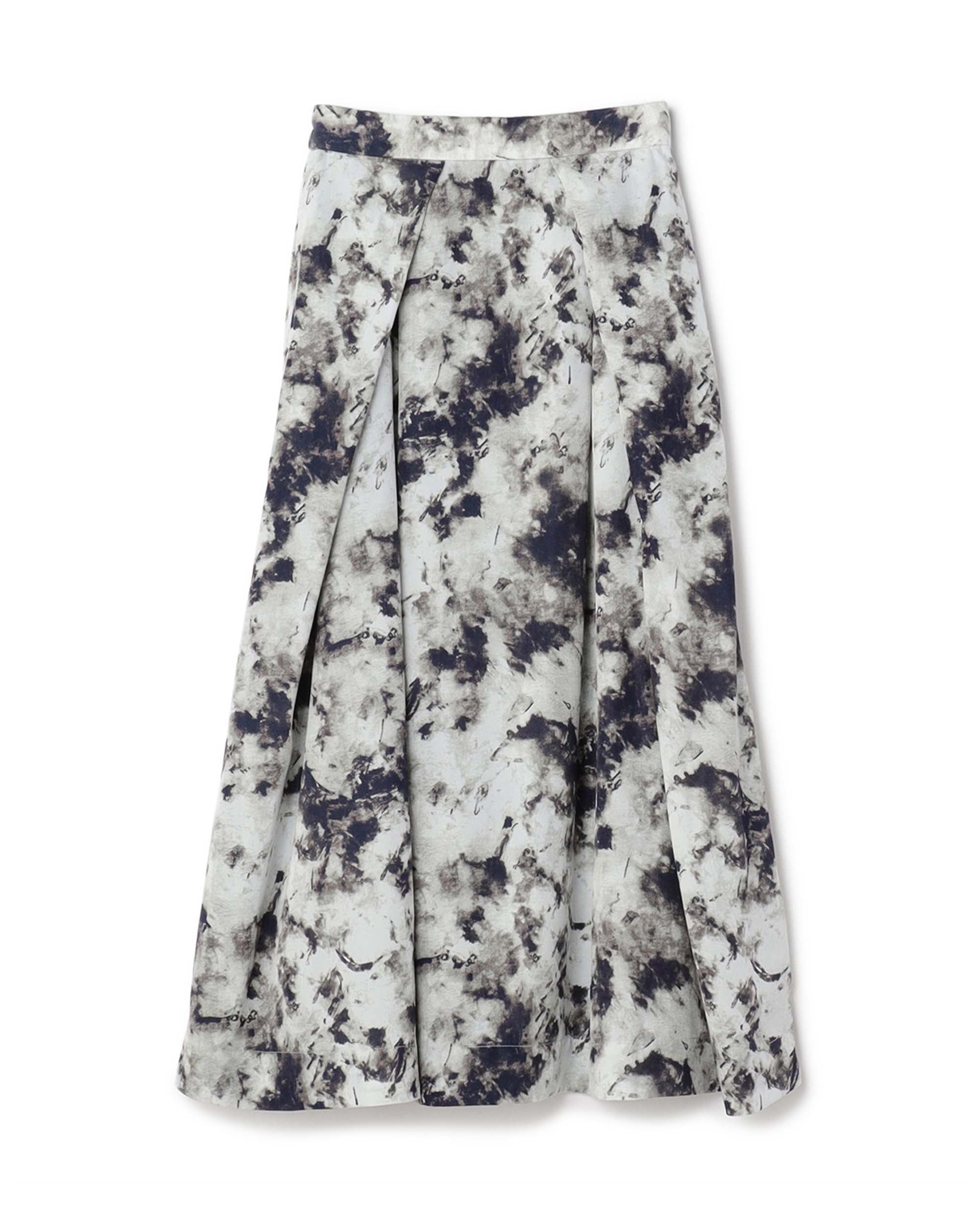 Abstract Print 2-way Folded Waist Skirt