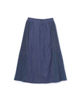 Denim Like Pleated Side Maxi Skirt