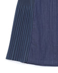 Denim Like Pleated Side Maxi Skirt