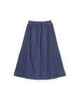 Denim Like Pleated Side Maxi Skirt