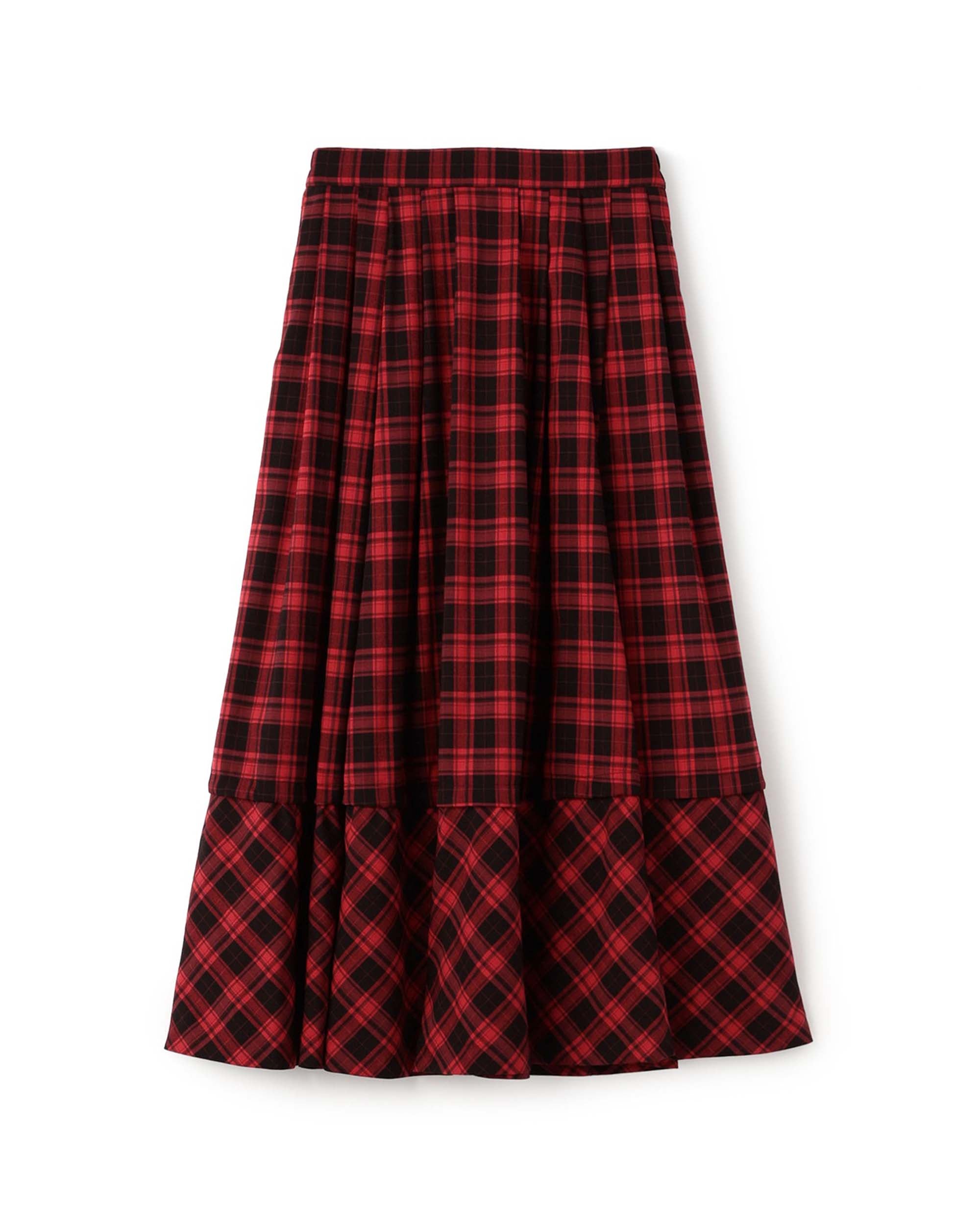 Check N Texture Maxi Flare Skirt