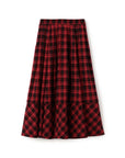 Check N Texture Maxi Flare Skirt