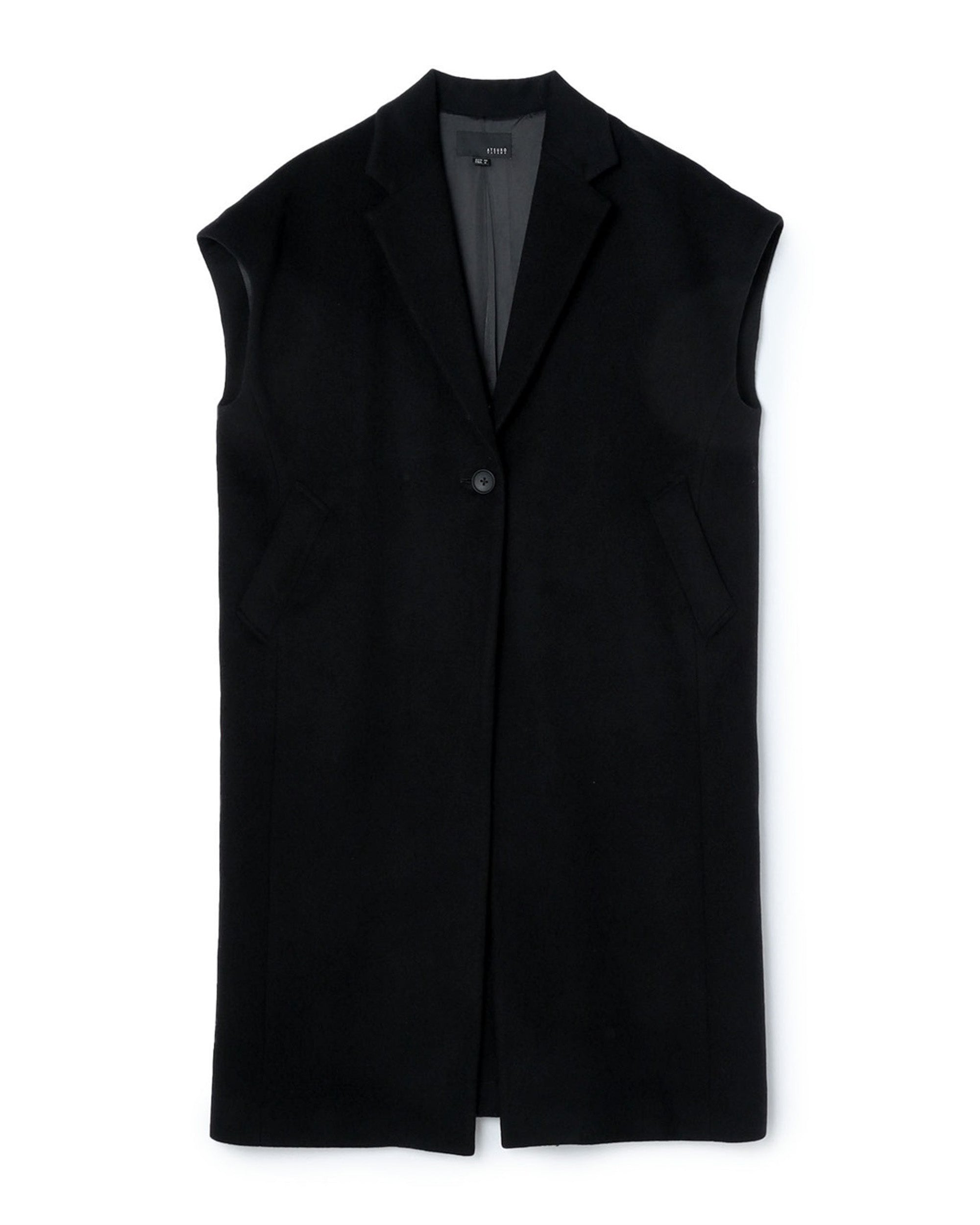 Wool Cap Sleeve Long Gilet