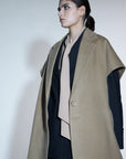 Wool Cap Sleeve Long Gilet