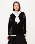 Xmas Capsule- Athena Check Side V Neck Knit Top