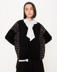 Xmas Capsule- Athena Check Side V Neck Knit Top