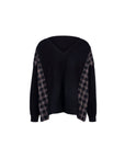 Xmas Capsule- Athena Check Side V Neck Knit Top