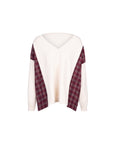 Xmas Capsule- Athena Check Side V Neck Knit Top