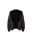 Xmas Capsule- Athena Check Side Pocket Front Knit Top