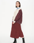 Xmas Capsule- Athena Check Side Pocket Front Knit Top