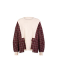 Xmas Capsule- Athena Check Side Pocket Front Knit Top